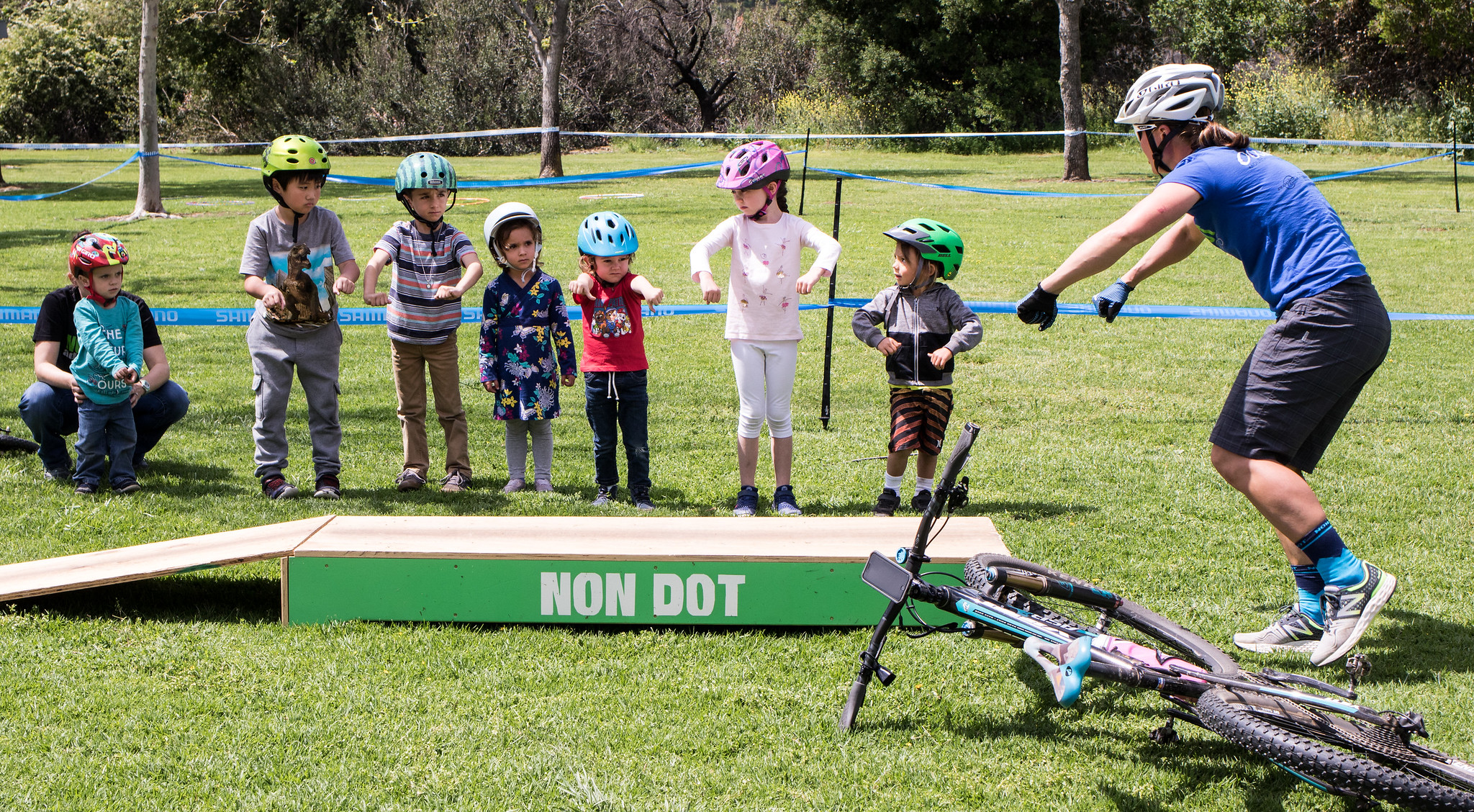 kids bicycle at game